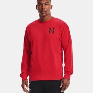 NEW UA Rival Terry 25th Anniversary Crew Long Sleeve Sweatshirt Men's Red 2XL